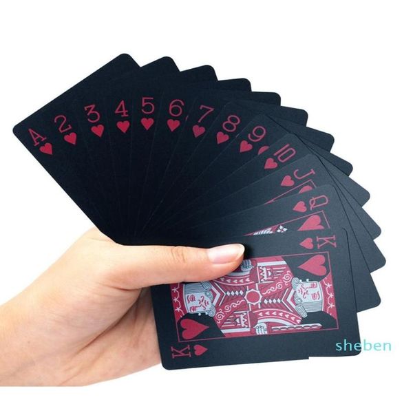 Gambing Quality Plastic Pvc Poker Taproofing Black Playing Cards Creative Gift Durable Cards 2670261 Drop Liviling Sports Outdoors Lei DH8FU