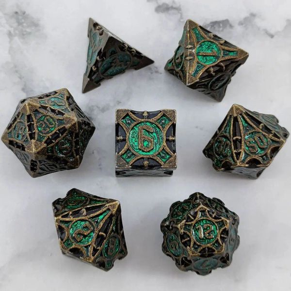 Jeu DND DICE Board Game Metal Polyédral Dice pour Dungeon and Dragons RPG Dice Set pour DD Role Play Game D20 D12 D10 D8 D6 D4