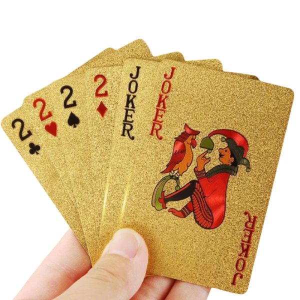 Gambling Plastic Playing Cards poker jeu Gold Silver Playing Cards Set Magic Imperproof Magic Poker Collection de cadeaux