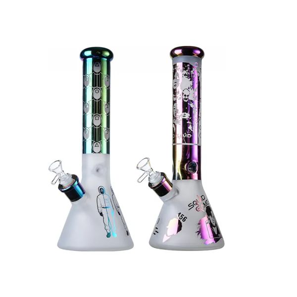 Jeu Beaker Verre Bong Narguilés Tube Droit Tuyaux D'eau Huile Dab Rigs 18mm Joint Femelle Avec Bol Et Tige Downstem