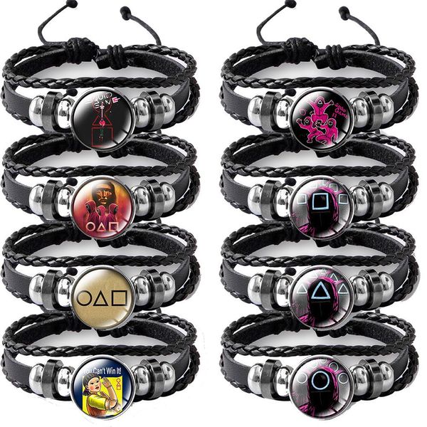 Juego pulsera hebras vídeo tiempo periférico gema ajustable PU pulseras hombres mujeres joyería regalo de Navidad zx002