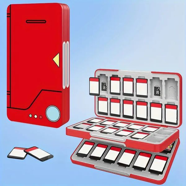 Boîtier de jeu avec 48 emplacements pour cartes de jeu Nintendo et 48 emplacements pour cartes Micro SD Support de jeu compatible Emplacements pour cartes Micro SD Cartouche de commutation compacte