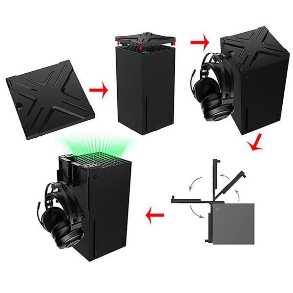 Console de jeu Couvre-poussière Couvrer la poussière pour la Xbox Series X / S HOST HOT TOP DUSSIR FILTRE avec des accessoires de support d'écouteur