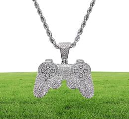 Console de jeu Pendants Iced Out Chain Bling Cz Gold Silver Color Men039 Hip Hop Rock Collier Bijoux Kids Boy 3449209