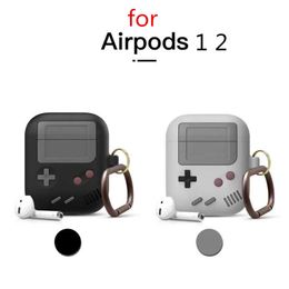Estilo de consola de juegos Funda de silicona para auriculares Fundas protectoras para Apple Airpods 1 2 Pro Consolas de juegos 3D inalámbricas Bluetooth Cubierta a prueba de golpes