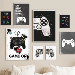 Controlador de juego Pinturas en lienzo Sala de juegos Gamepad Pósteres e impresiones abstractos Imágenes de arte de pared Regalo de jugador para niños Decoración de la habitación de los niños Decoración de arte moderno w01