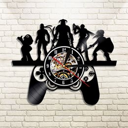 Game Controller Design Artist Elements Black Hanging Wall Clock Magical Light Geek Gamer Gaming Playing Controller Console Gift 201212