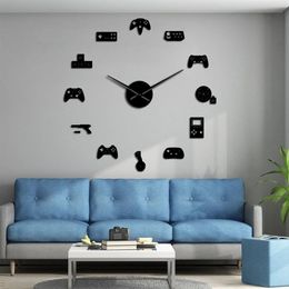 Game Contr￴leur vid￩o Diy Giant Wall Clock Game Joysticks Autocollants Gamer Wall Art Video Signes de jeu Boy Bedroom Game Room Decor Y20010261D