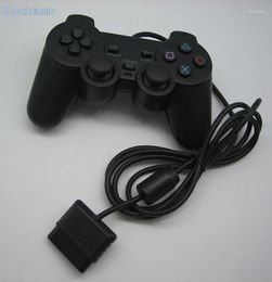 Contrôleurs de jeu 1 Contrôleur pour PS2 Wired Gamepad Joypad Original 2 PSX PS PCS NOIR entièrement 9222022