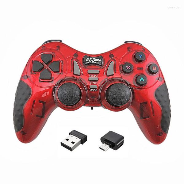 Игровые контроллеры Беспроводной контроллер 2,4G для PS3 Android Tablet Phone PC Smart TV Box Игровой джойстик Джойстик с функцией пакетной передачи Micro USB