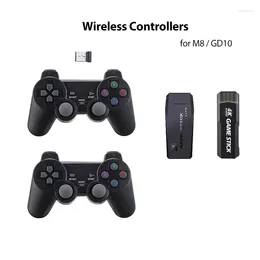 Controladores de juego 2,4G inalámbricos para M8/GD10 4K Stick Retro consola de vídeo receptor USB Gamepads Control Joystick piezas
