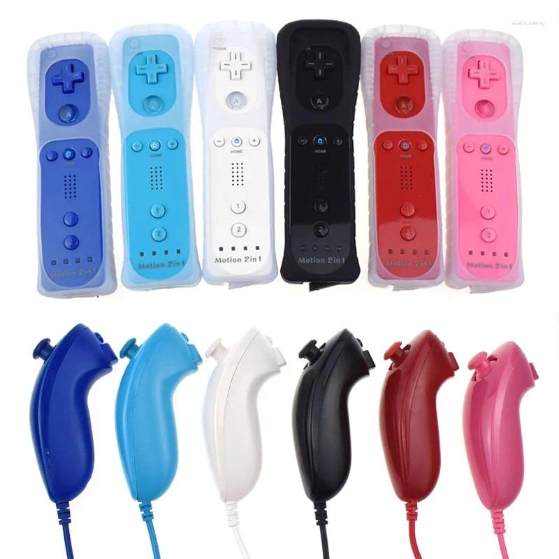 Игровые контроллеры 2 в 1, беспроводной геймпад для Nintendo Wii/Wii, пульт дистанционного управления, джойстик, джойстик, нунчаки, аксессуары с изогнутой ручкой