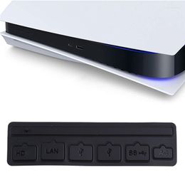 Contrôleurs de jeu 6 pièces bouchons anti-poussière en Silicone noir ensemble Interface USB HDM couvercle anti-poussière prise anti-poussière pour accessoires de Console PS5