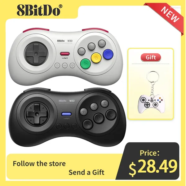 Controladores de juego 8BitDo M30 Bluetooth Gamepad Controlador Mango para Sega Genesis Style Android /Windows/Mac OS/Steam/Switch/Raspberry Pi