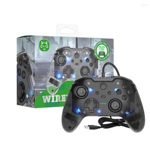 Gamecontrollers DC5V Bedrade pc-gamingcontroller Transparante verlichting Gamepad Dual Vibration Console BOX ONE X Games Gamepads LED-verlichting