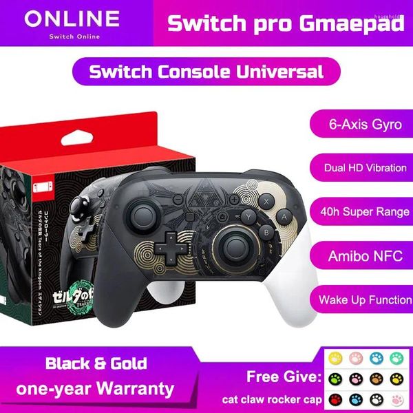 Contrôleurs de jeu pour contrôleur Switch Pro avec fonction NFC et fonction de réveil Joystick sans fil Poignée gyroscopique à 6 axes HD Vibration Bluetooth Gamepad