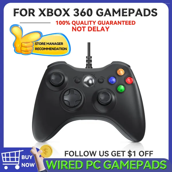 Contrôleurs de jeu pour contrôleur Xbox 360, joystick sans fil et filaire, contrôle PC avec accessoires de jeu à vibrations