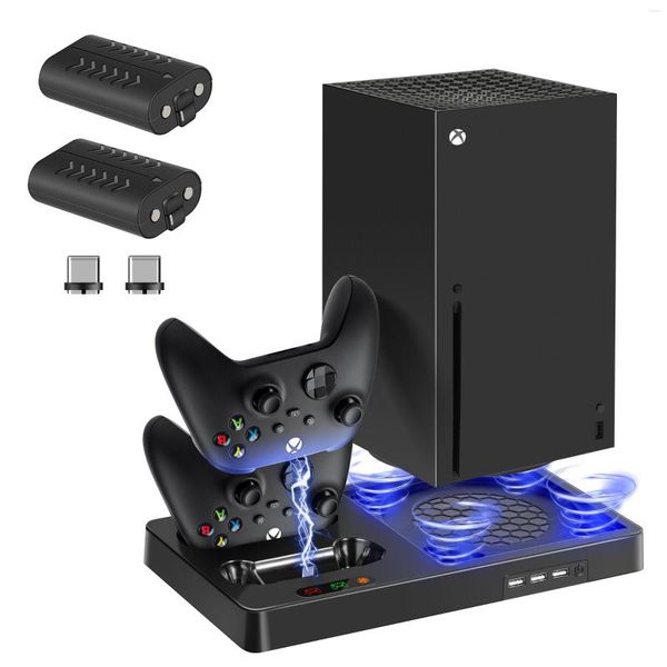 Contrôleurs de jeu pour ventilateur de Base de refroidissement pour Console Xbox Series X avec aspiration magnétique double contrôleur de Charge 2 accessoires de Batteries