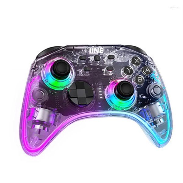 Contrôleurs de jeu Manette de jeu Connexion Bluetooth sans fil pour Switch OLED/Lite Pro Grip Transparent Ink Attack Macro Programmation