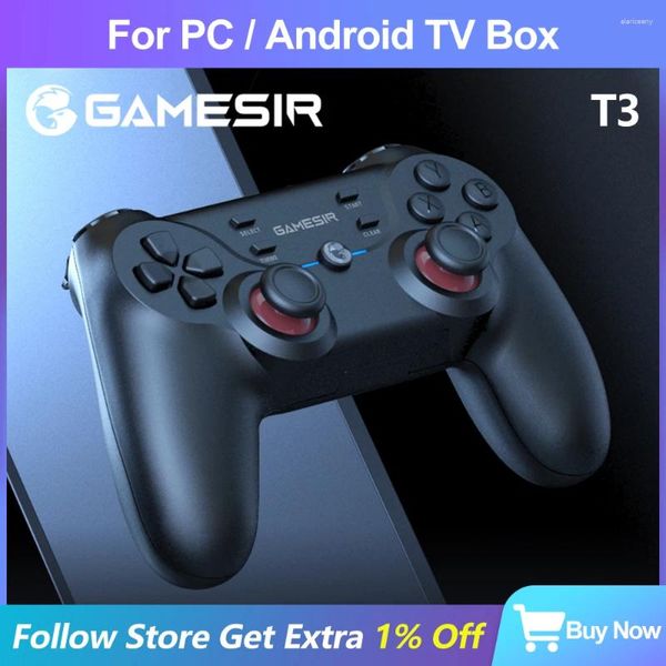 Controladores de juegos GameSir T3 Controlador de gamepad inalámbrico PC Joystick para Android TV Box Computadora de escritorio Computadora portátil Windows 7 10 11