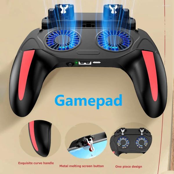 Controladores de juego H10 Mango móvil Gamepad con ventilador de enfriamiento de doble refrigerador para PUBG IOS Android