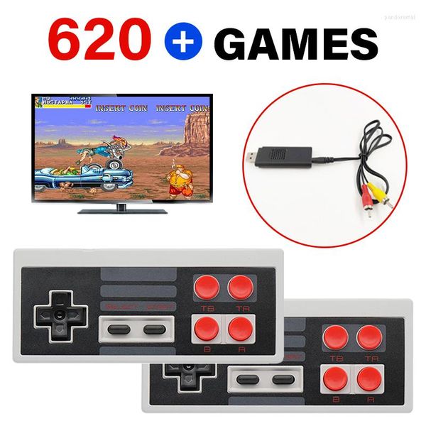 Contrôleurs de jeu Console vidéo rétro portable Mini intégré classique 620 jeux AV TV sortie double manette jouet