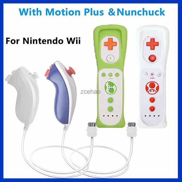 Contrôleurs de jeu Joysticks 1 paire de contrôleurs Wii Nunchuck Set Motion Plus télécommande Wii télécommande manette de jeu pour Nintendo Wii Games Control