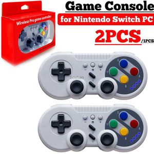 Controladores de juegos Joysticks 2/1PCS Gamepad inalámbrico Controlador de consola de juegos Joystick con función turbo de vibración de doble motor para Nintendo Switch PC