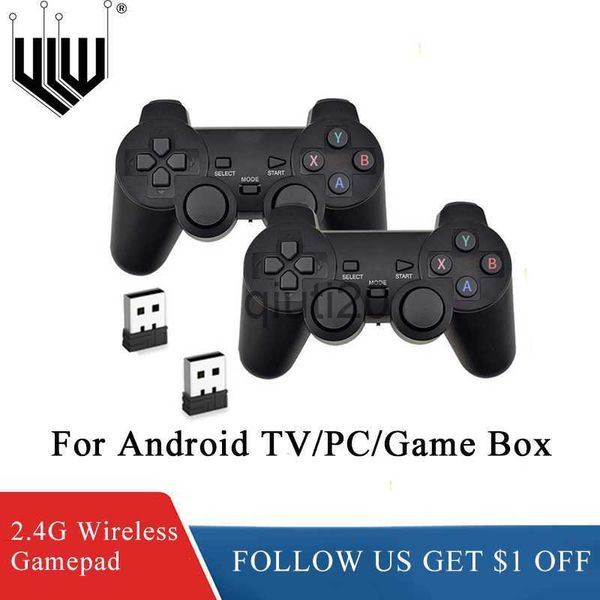 Controladores de juegos Joysticks 2.4G Gamepad inalámbrico Controlador USB para Android TV Box PC Consola de videojuegos Caja de juegos Game Stick para niños Regalo de Navidad x0830