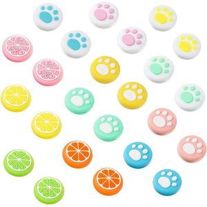 Contrôleurs de jeu Joysticks 24 Pcs 2 Style Thumb Grip Caps Cute Design Key Covers Controller Pour Switch Lite Joy-Con