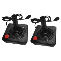 Kontrolery do gier Joysticki 2X kontroler typu joystick do gier dla Atari 2600 Game Rocker z 4-kierunkową dźwignią i przyciskiem pojedynczego działania Retro Gamepad 230706