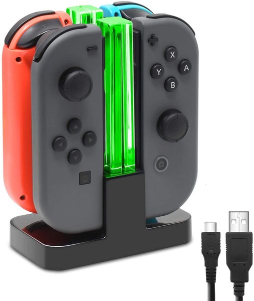 Contrôleurs de jeu Joysticks 4 en 1 Portable NS Switch Joystick Charging Dock Station LED Joypad Controller Chargeur Stand avec câble USB pour 230518