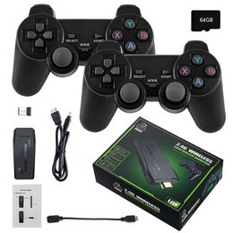 Gamecontroller Joysticks 4K-Videospielkonsole 24G Dual Wireless Controller Stick geeignet für PS1 10000 Spiele 64GB Vintage Boy Weihnachtsgeschenk 231120