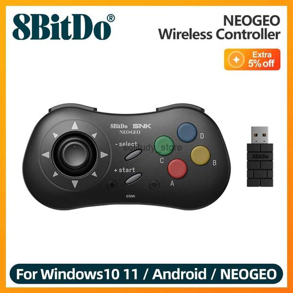 Controladores de juegos Joysticks 8bitdo - NEOGEO Tablero de juegos de controlador de juego Wireless para Windows 10 11 Android y Neogeo Mini Q240407