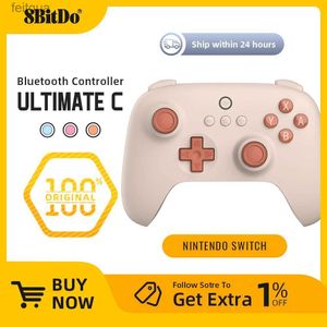 Contrôleurs de jeu Joysticks 8bitdo- Ultimate C Bluetooth pour commutateur contrôleur de jeu sans fil accessoires de manette de jeu AL Joysticks Rumble Vibration YQ240126