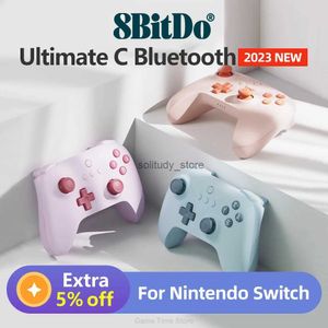 Game Controllers Joysticks 8bitdo Ultimate C Bluetooth Game Board Wireless Game Controller Nieuwe kleur Pink Blue Oranje compatibel met Switch OLED Q240407