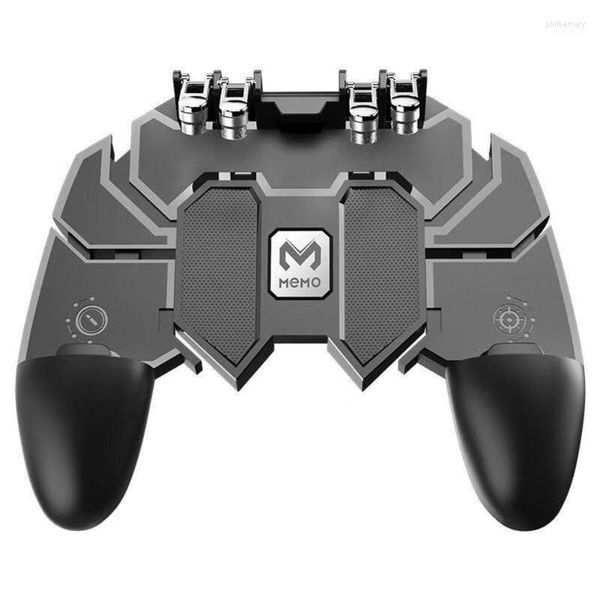 Contrôleurs de jeu Joysticks AK66 Gamepad Six Finger Mobile Controller Artefact Free Gaming Fire Key Button Joystick L1 R1 Trigger Phil22