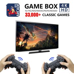 Gamecontrollers Joysticks Arcade Box Home Game Console 64GB Ingebouwd 33000 Games Retro Video Game Console 4K HD TV Game Console voor PS1NDSN64MAMEDC 231207