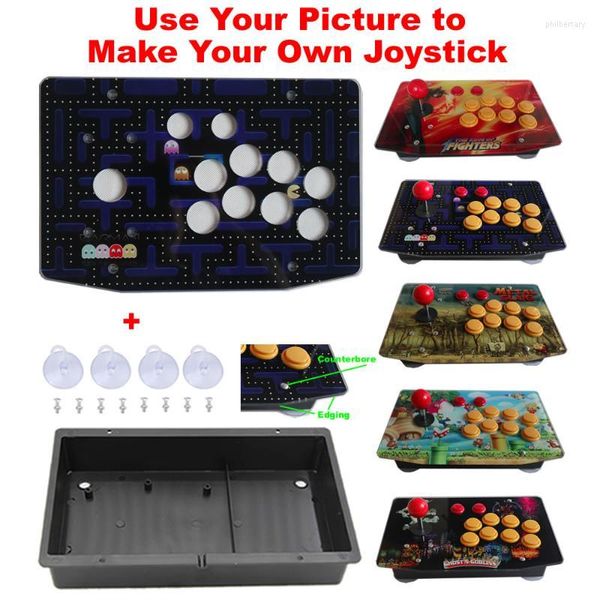 Contrôleurs de jeu Joysticks Arcade Joystick Kits Pièces Acrylique Illustration Panneau 10 Boutons Boîtier Plat BoxGame