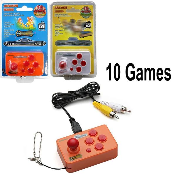 Contrôleurs de jeu Joysticks Arcade Joystick Mini console de jeu vidéo 10 jeux 17 niveaux de jeu Plug N Play Lecteur de jeu portable pour Sega Arcade Nano Sortie AV 231024