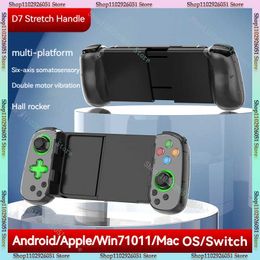 Controladores de juegos Joysticks D7 Juego móvil Mango elástico Hall Rocker Controlador Bluetooth inalámbrico somatosensorial de seis ejes Controlador multiplataforma HKD230831