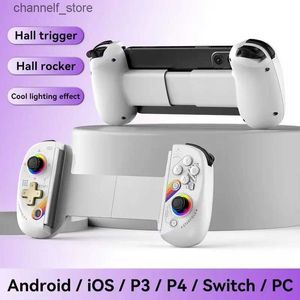 Contrôleurs de jeu Joysticks D8 contrôleur de jeu télescopique lumière RGB manette de jeu pour téléphone portable avec Turbo/gyroscope 6 axes/Vibration pour commutateur Android iOS PCY240322