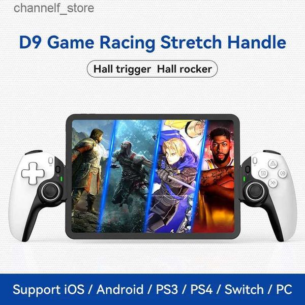 Contrôleurs de jeu Joysticks D9 téléphone portable étirement contrôleur de jeu sans fil Bluetooth PC tablette pour commutateur//contrôleur somatosensoriel double HallY240322