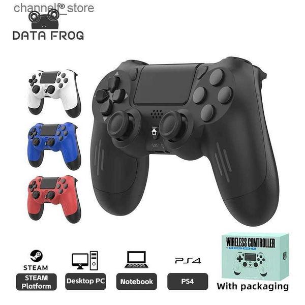 Controladores de juegos Joysticks Data Frog Bluetooth Compatible Wireless Controller para Slim Pro PC Vibration 6 eje sensor de movimiento Joystick Joystick Gamepady240322