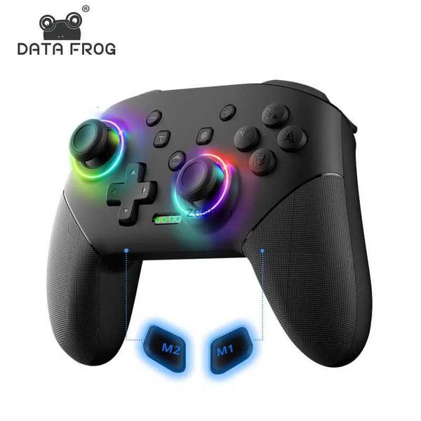 Contrôleurs de jeu Joysticks DATA FROG Contrôleur sans fil pour Nintendo Switch OLED/Lite Console Pro Gamepad avec batterie 1000Mah Fonction Turbo programmable