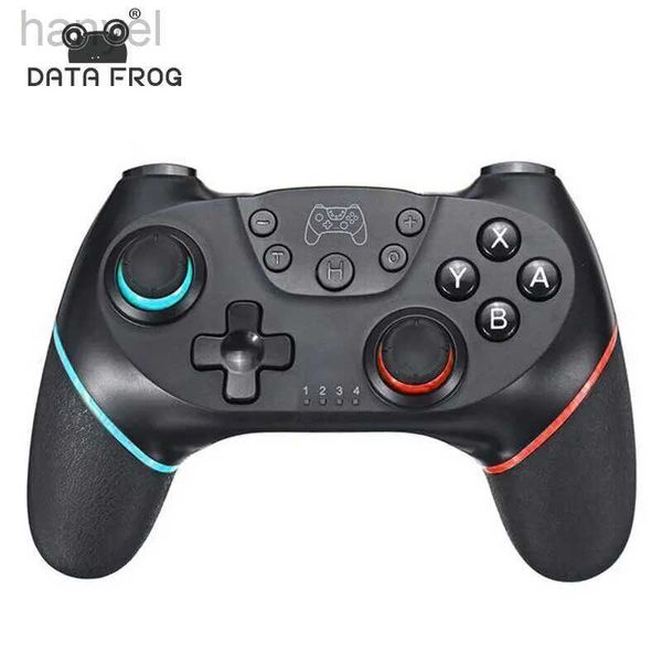 Contrôleurs de jeu joysticks data grenouille sans fil de fil de fil commutable compatible Turbo réglable avec un jeu de vibration à 6 axes pour la console PC / NS Lite D240424