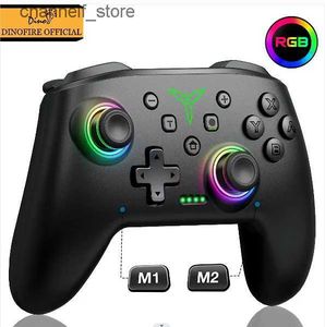 Manettes de jeu Manettes DinoFire Contrôleur sans fil pour Nintendo Switch Contrôleurs filaires OLED pour PC Bluetooth RGB Pro Manette de jeu pour Nintendo SwitchY240322