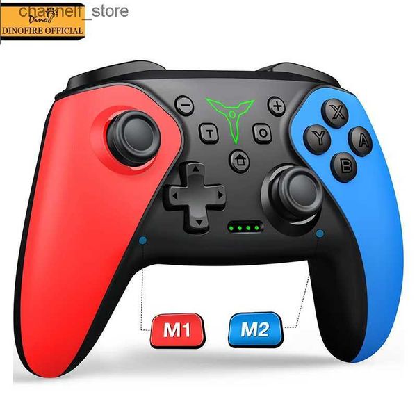 Contrôleurs de jeu Joysticks Contrôleur sans fil DinoFire pour Nintendo Switch OLED/Lite Contrôleurs multifonctions Bluetooth à double vibrationY240322