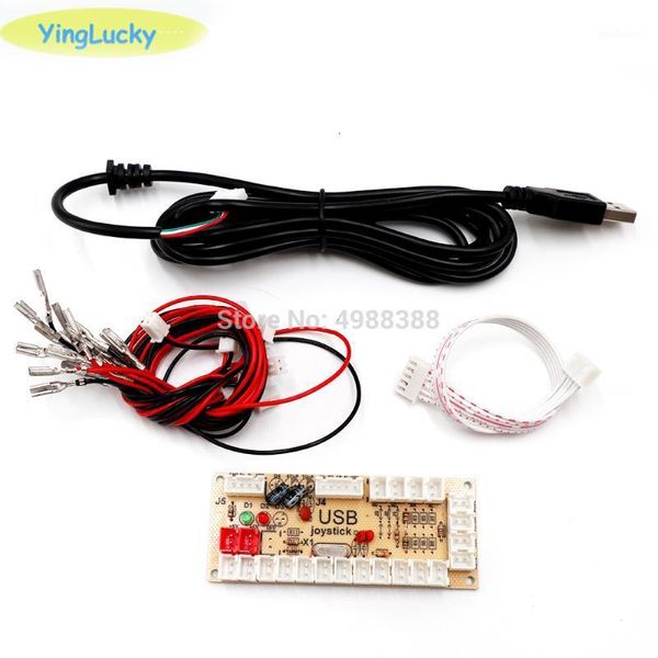 Controladores de juegos Joysticks DIY Arcade Zero Delay 5v USB PC Joystick Encoder Rocker Control Módulo de placa de circuito MAME 2Pin con botón Cabl