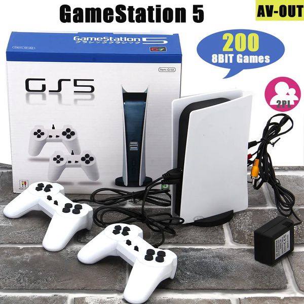 Contrôleurs de jeu Joysticks Drop GS5 Console de jeu 8 bits USB filaire lecteur de jeu portable 200 jeux classiques rétro sortie AV TV console de jeu pour enfant 231024